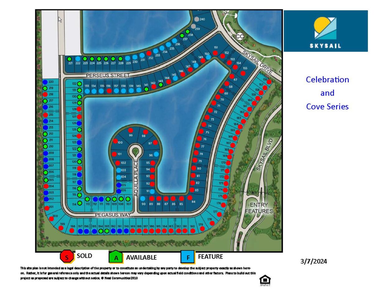 SkySail Celebration and Cove Series Dot Map